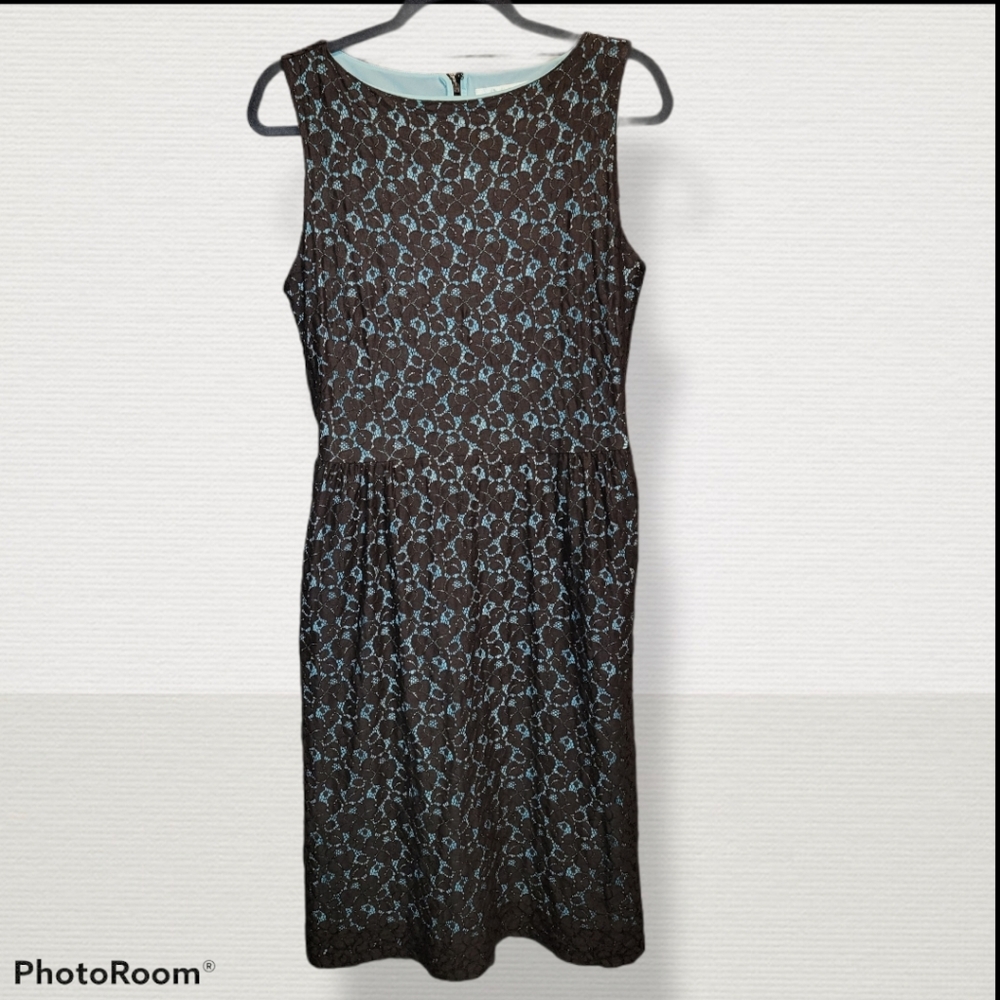 Isaac Mizrahi for target dress brown and blue, size large